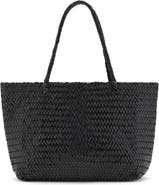 MANGO Braided Woven Leather Shopper Bag