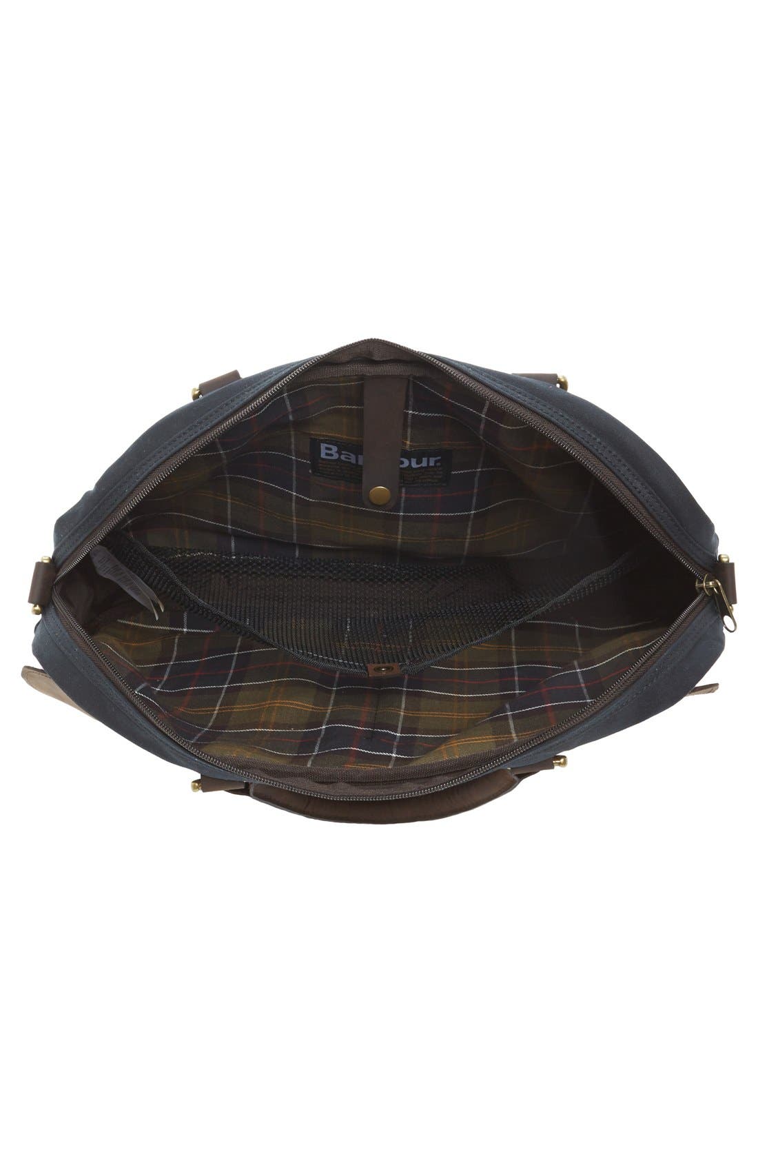 Waxed Leather Briefcase, Alternate, color, NAVY