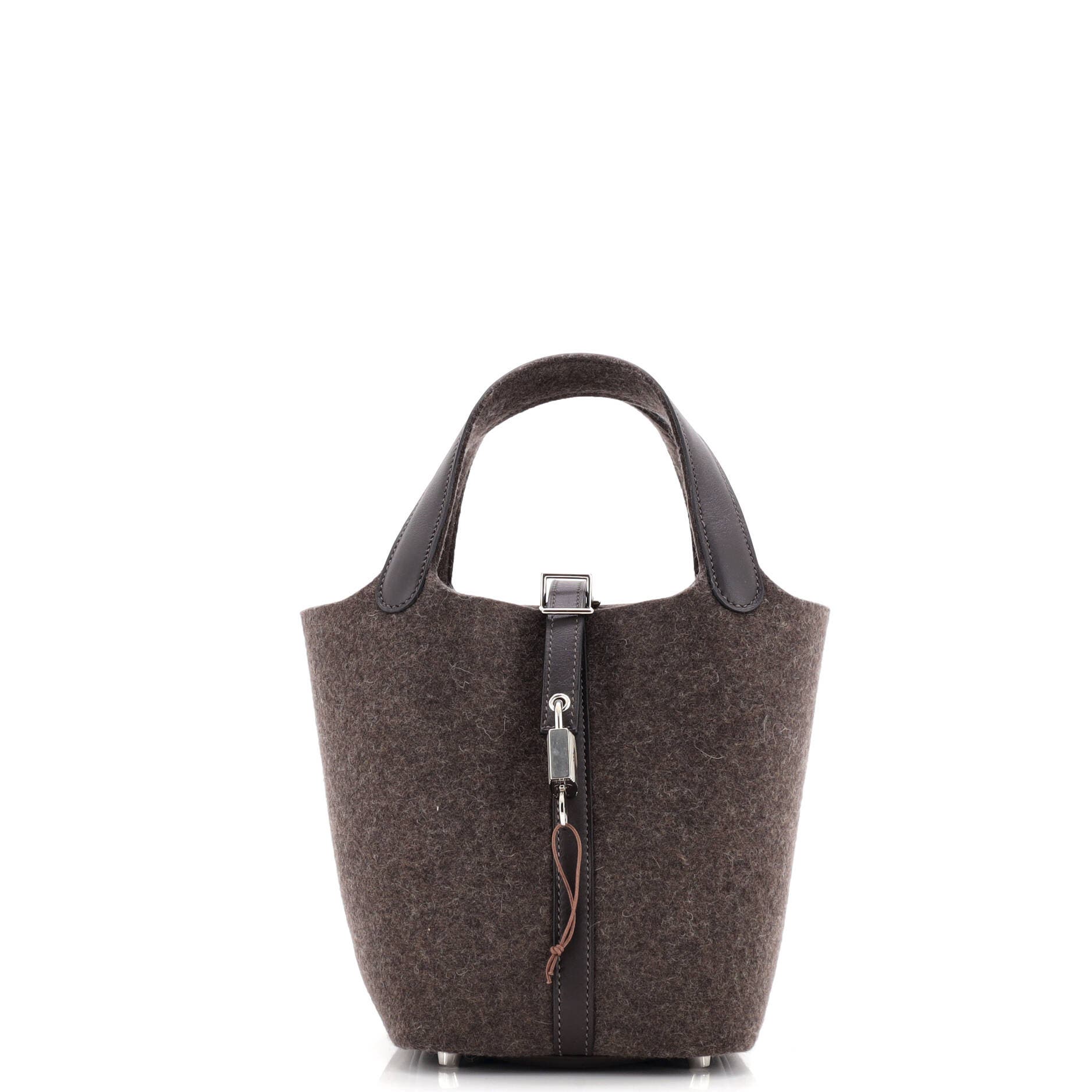 Pre-Owned Hermes Picotin Lock Bag Felt with Leather PM, Main, color, 