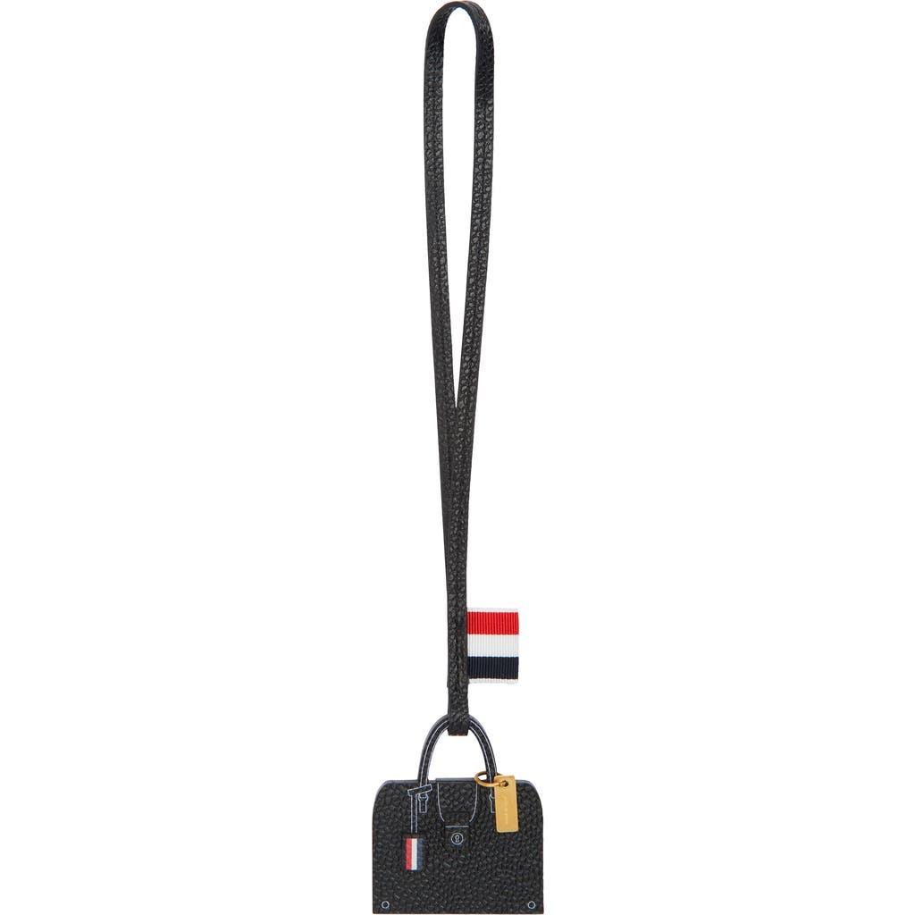 THOM BROWNE THOM BROWNE MR. THOM PEBBLE GRAIN LEATHER BAG CHARM