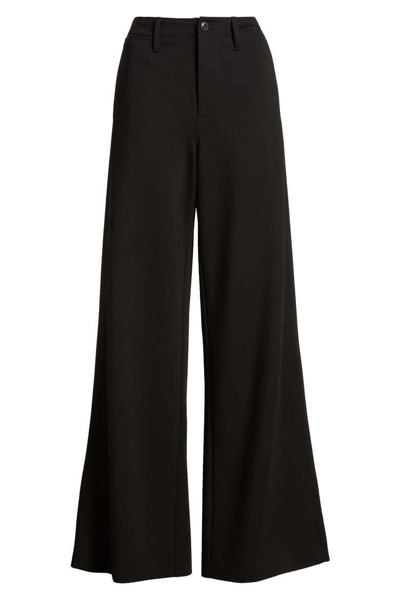 Sofie High Waist Wide Leg Ponte Knit Pants, Alternate, color, BLACK