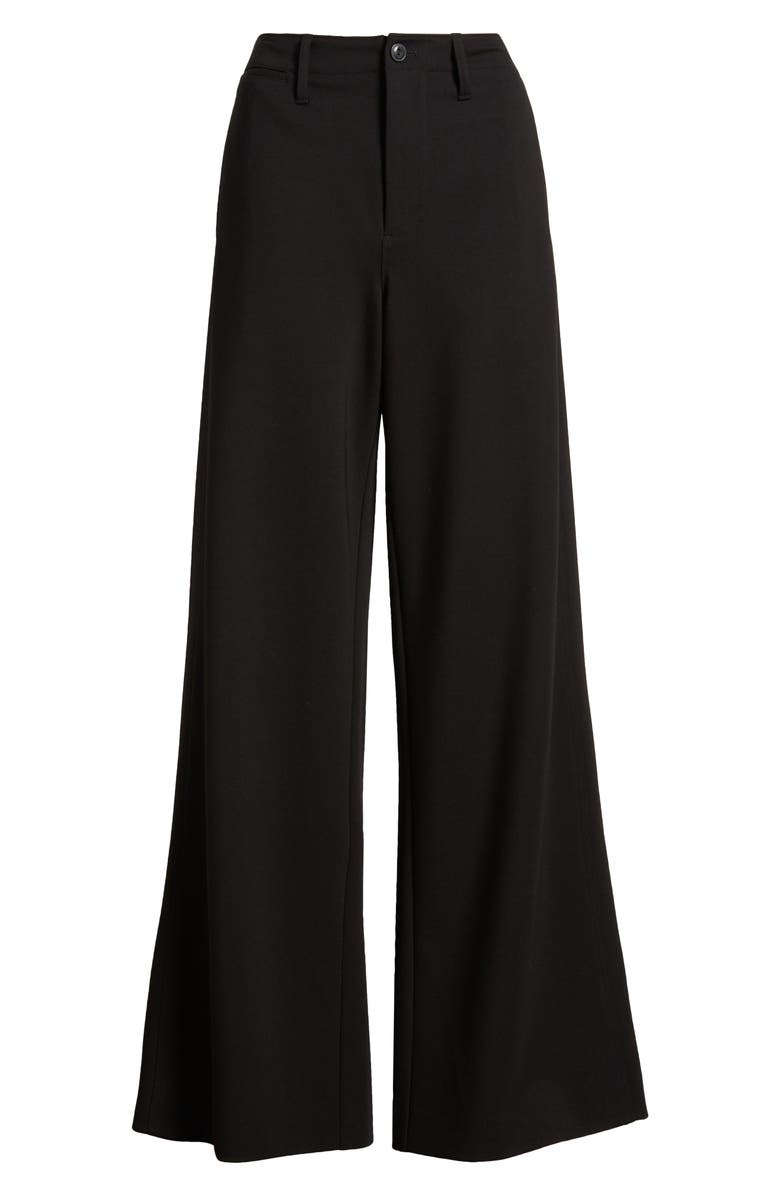 rag & bone Sofie High Waist Wide Leg Ponte Knit Pants, Alternate, color, Black