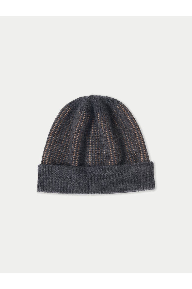 Cashmere Ribbed Knit Hat, Main, color, charcoal