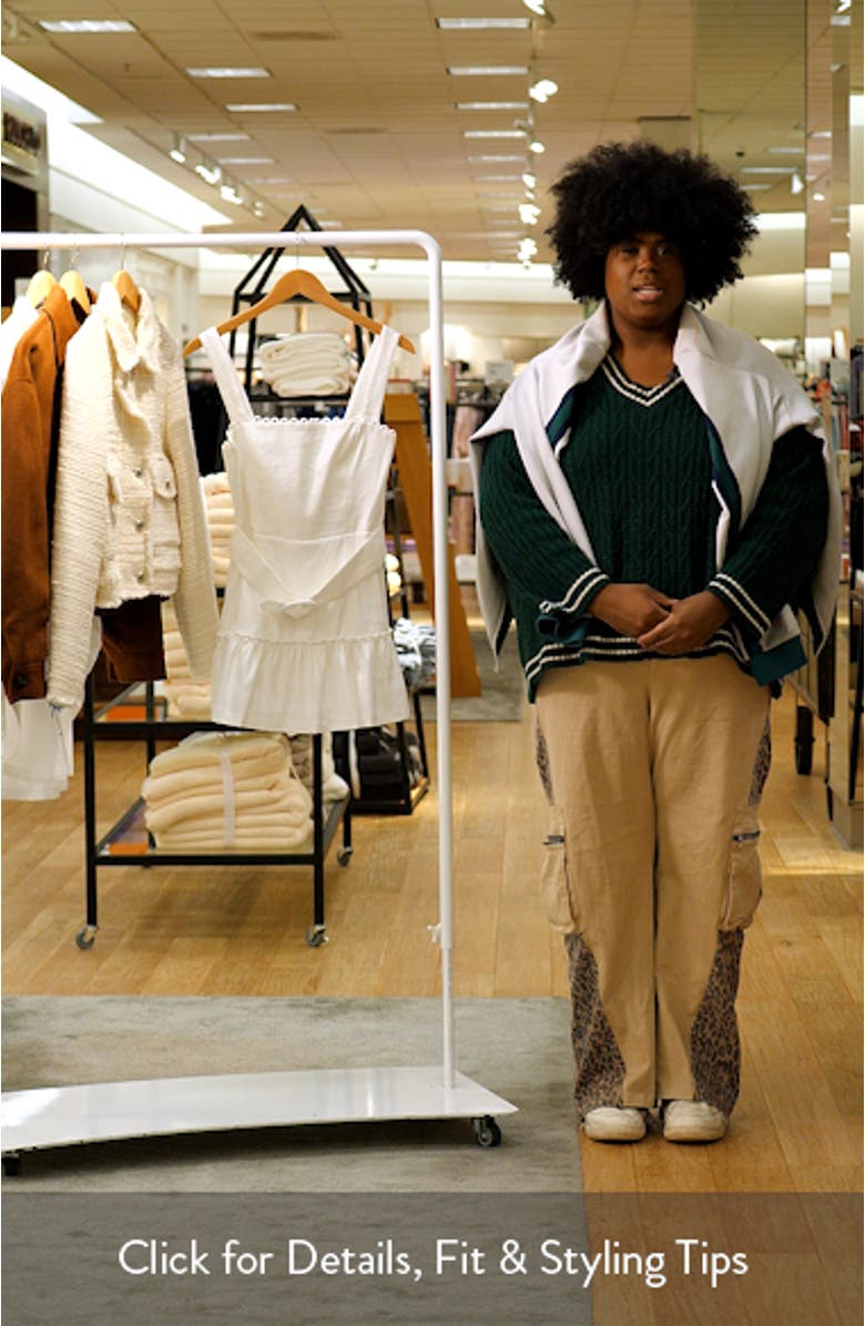 Lena Picot Trim Skirted Linen Blend Romper, sales video thumbnail