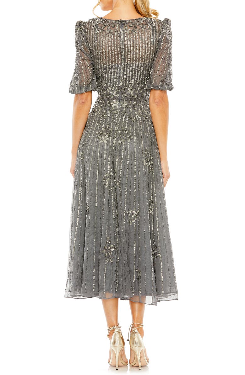 Mac Duggal Sequin Embellished Puff Sleeve Cocktail Dress, Alternate, color, 