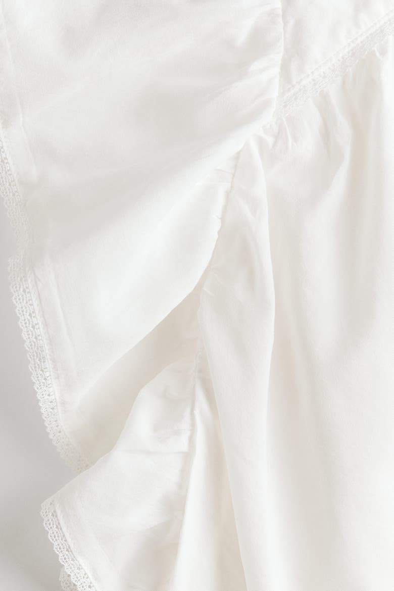 Flutter-sleeved Lace-trimmed Blouse, Alternate, color, White