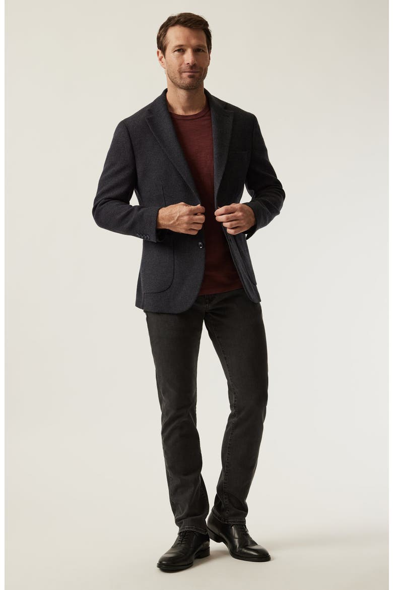 Matteo Slim Fit Dark Grey Rib Knit Blazer, Alternate, color, DARK GREY