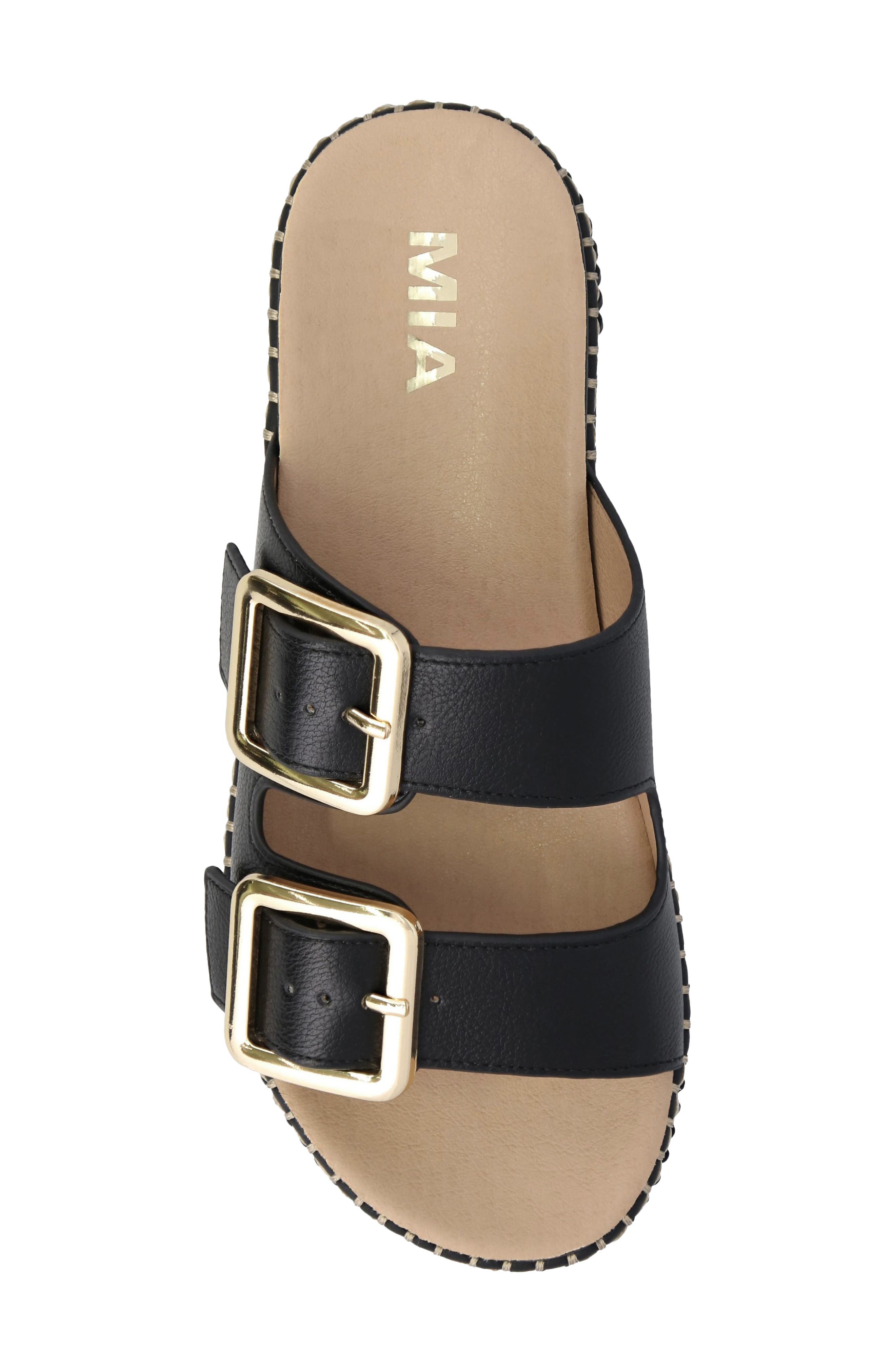 MIA Jacinta Buckle Strap Platform Sandal, Alternate, color, Black