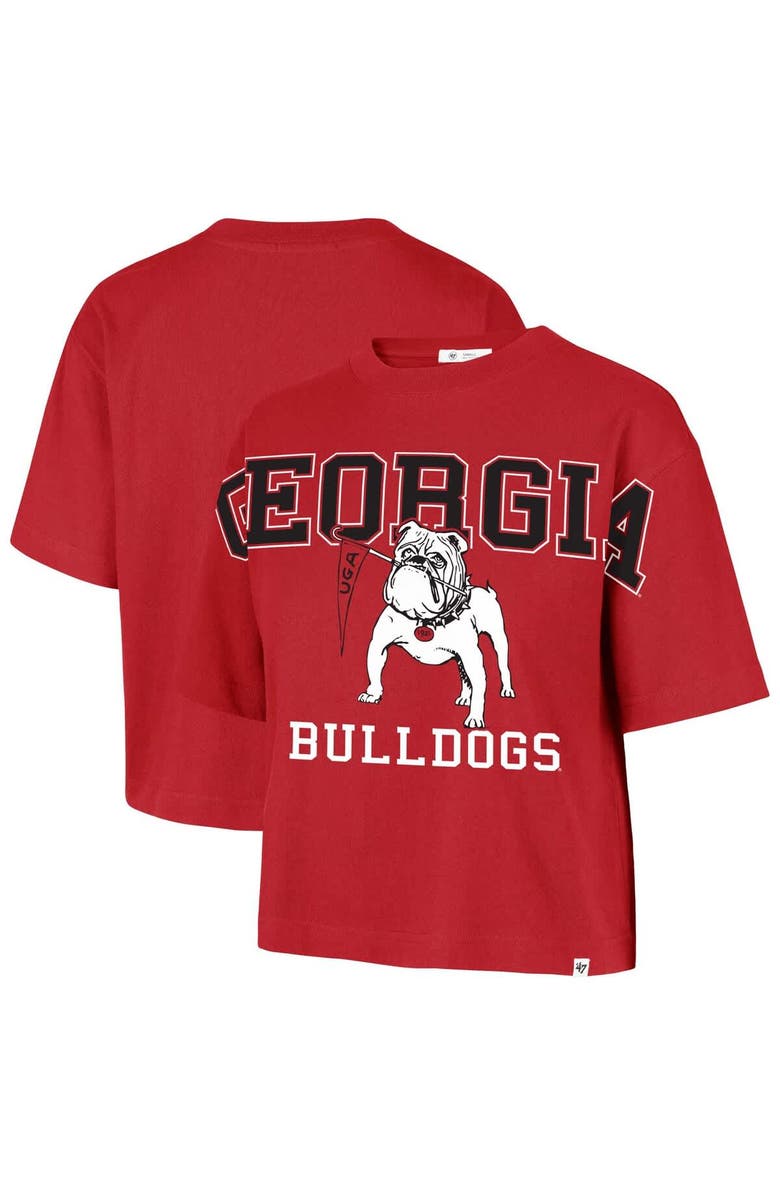 '47 Women's '47 Red Georgia Bulldogs Outreach City Relaxed Cropped T-Shirt, Main, color, 