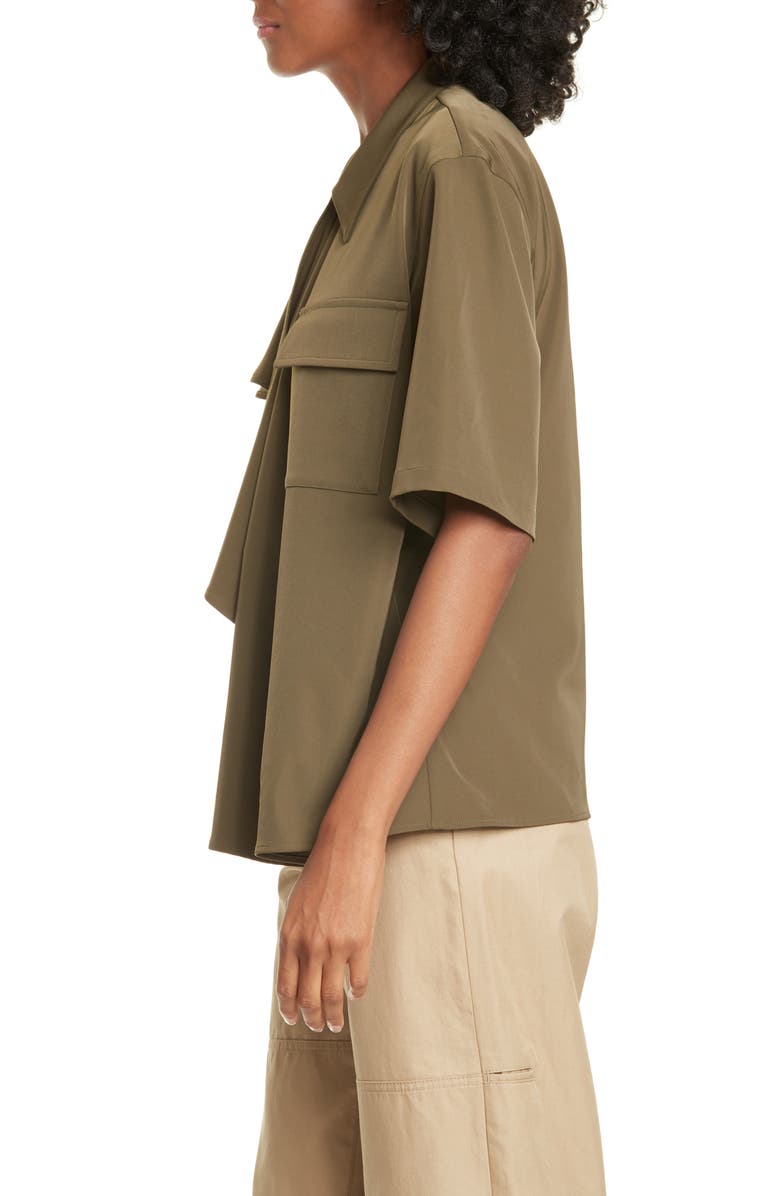 MM6 Maison Margiela Drape Front Stretch Twill Shirt, Alternate, color,