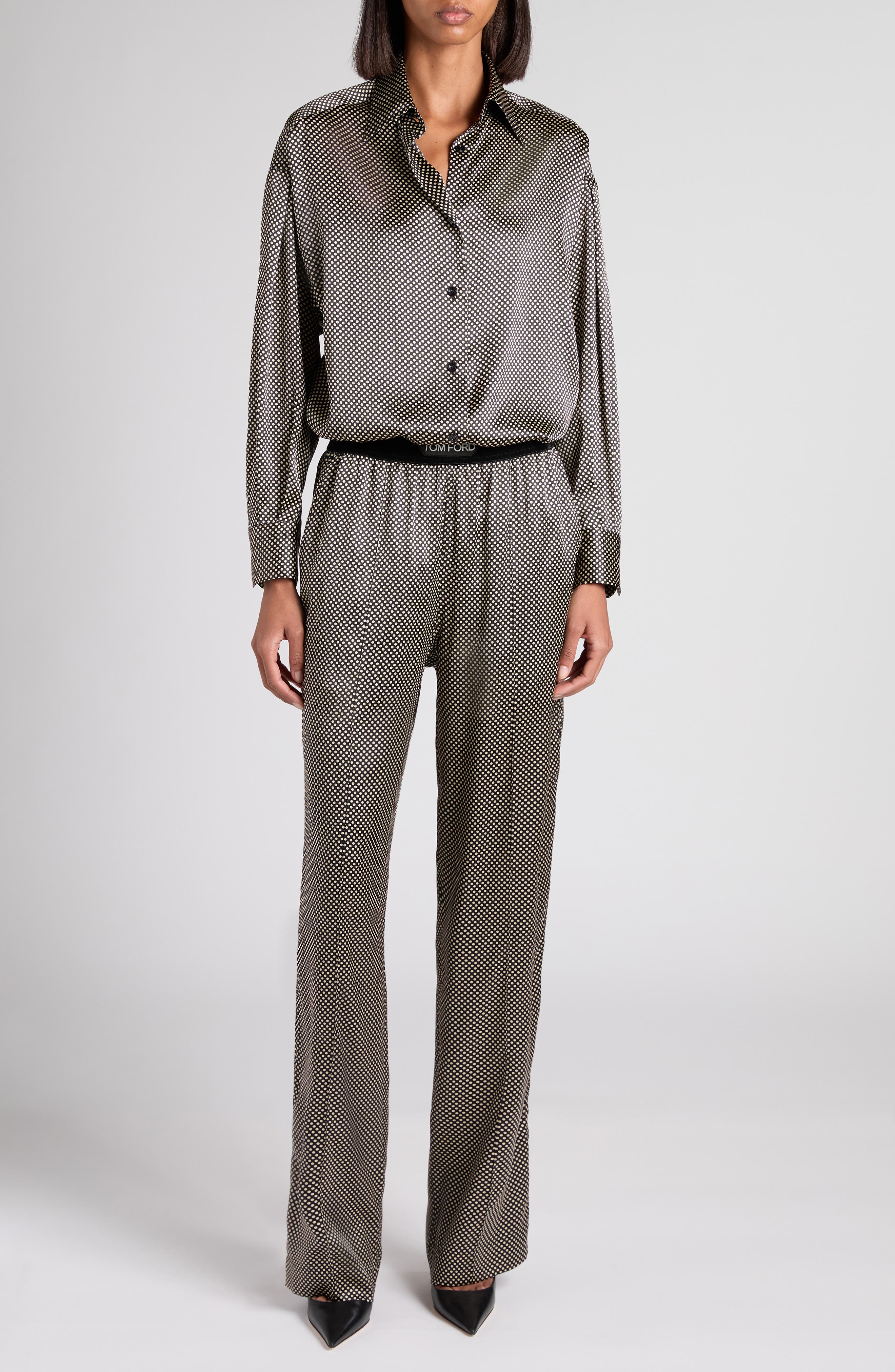 Relaxed Fit Stretch Silk Satin Pants - image 2