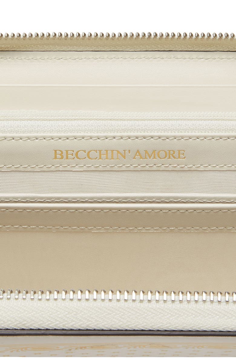 Gucci Guccy Logo Moon & Stars Leather Zip Wallet, Alternate, color, 