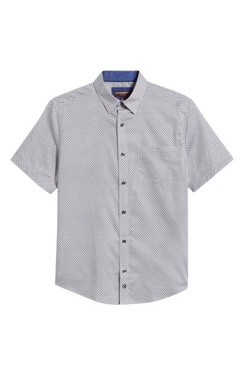 Logan Print Short Sleeve Button-Up Shirt