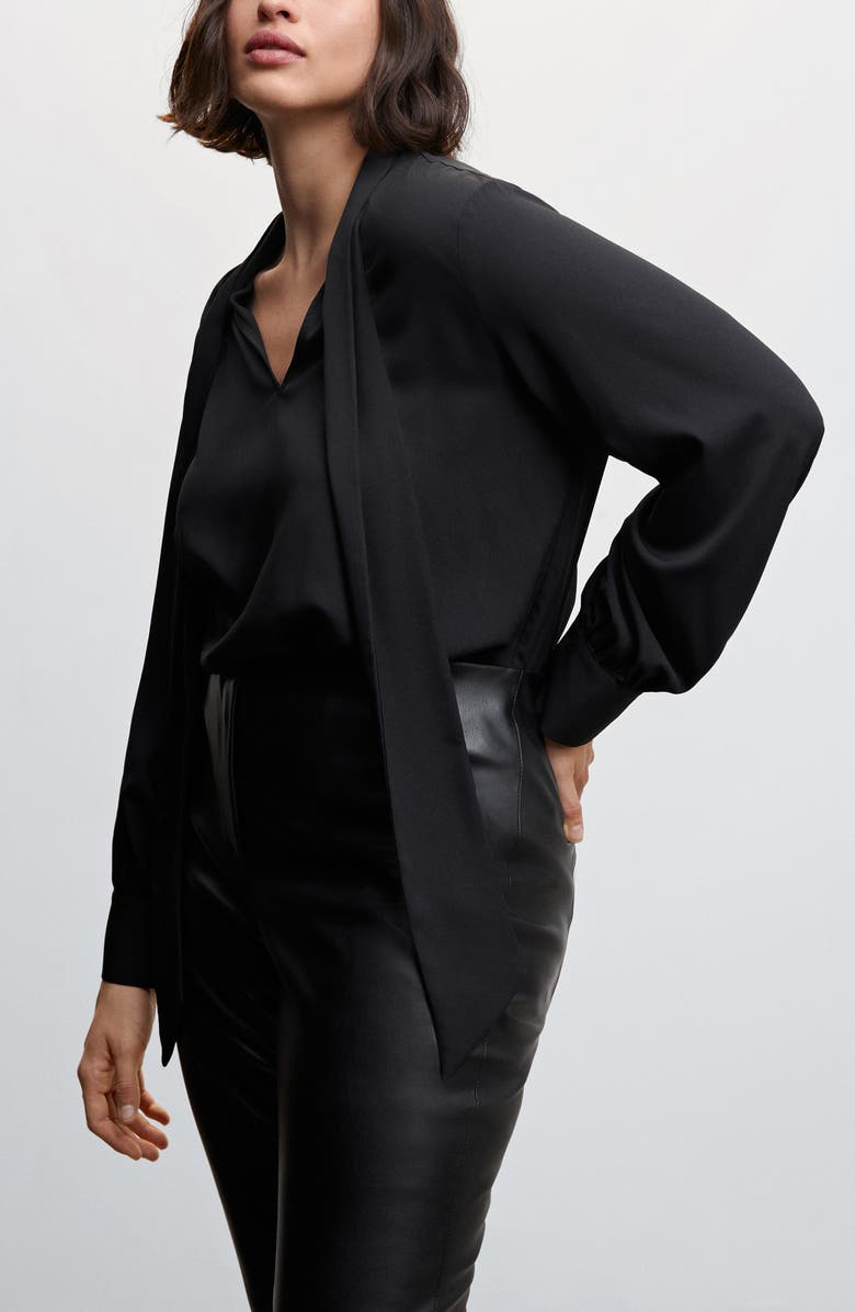 MANGO Faux Leather Pants, Alternate, color, 