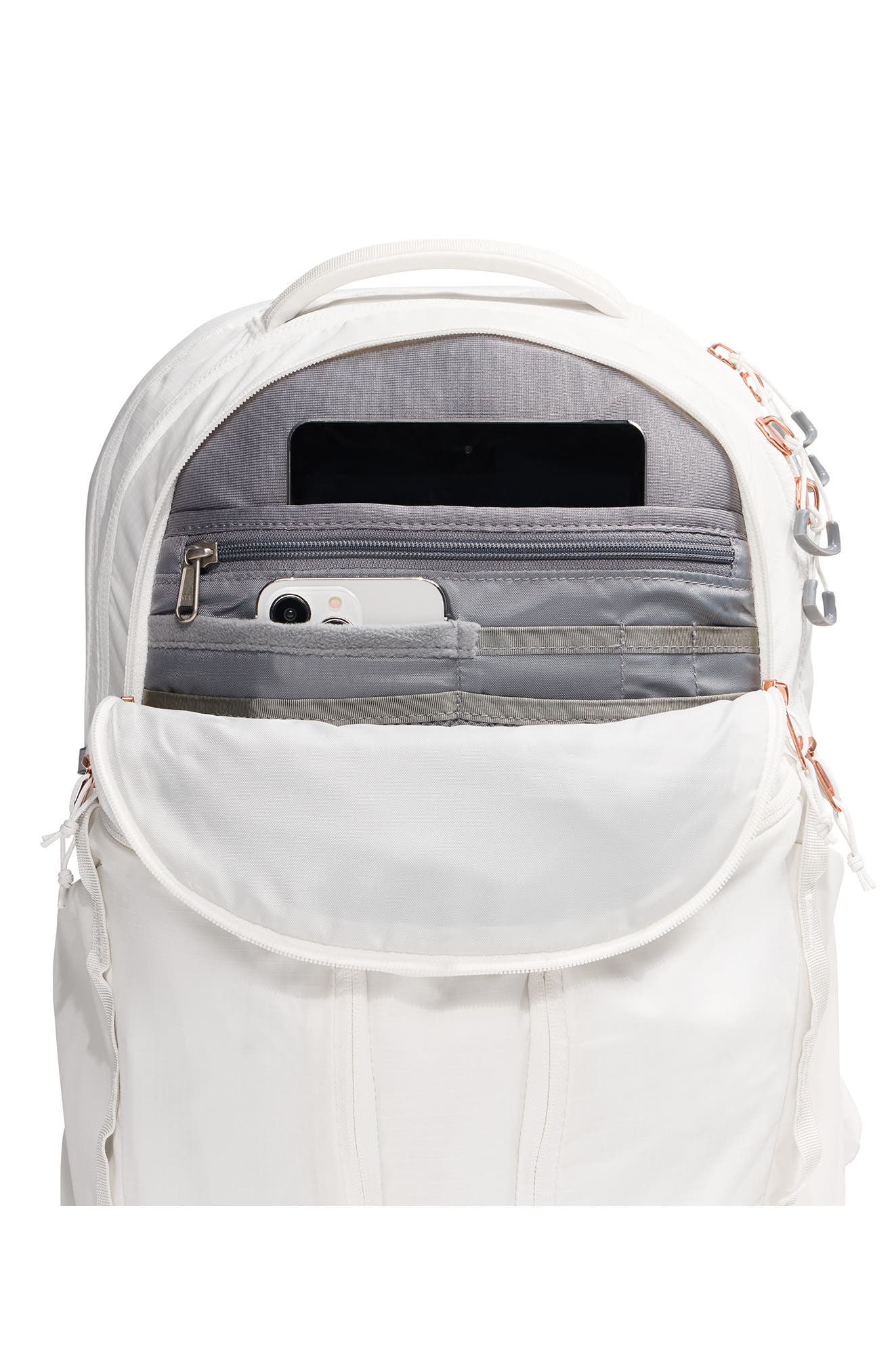 Surge Luxe Water Repellent Ripstop Backpack, Alternate, color, WHITE DUNE/ BURNT CORAL