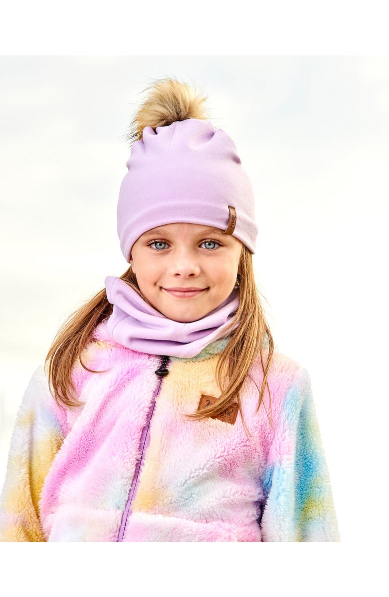 Deux par Deux Baby Girl's Mid-Season Jersey Neckwarmer Lilac, Alternate, color, 