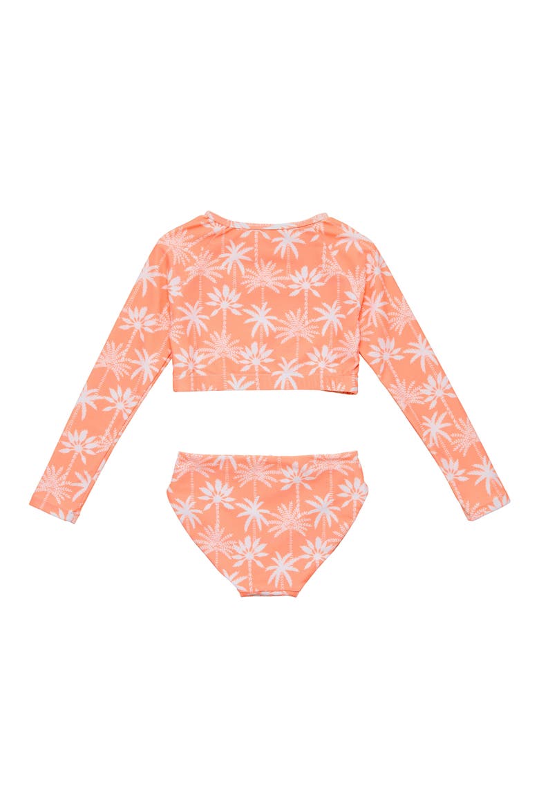 Kids' Long Sleeve Two-Piece Rashguard Swimsuit, Alternate, color, ORANGE