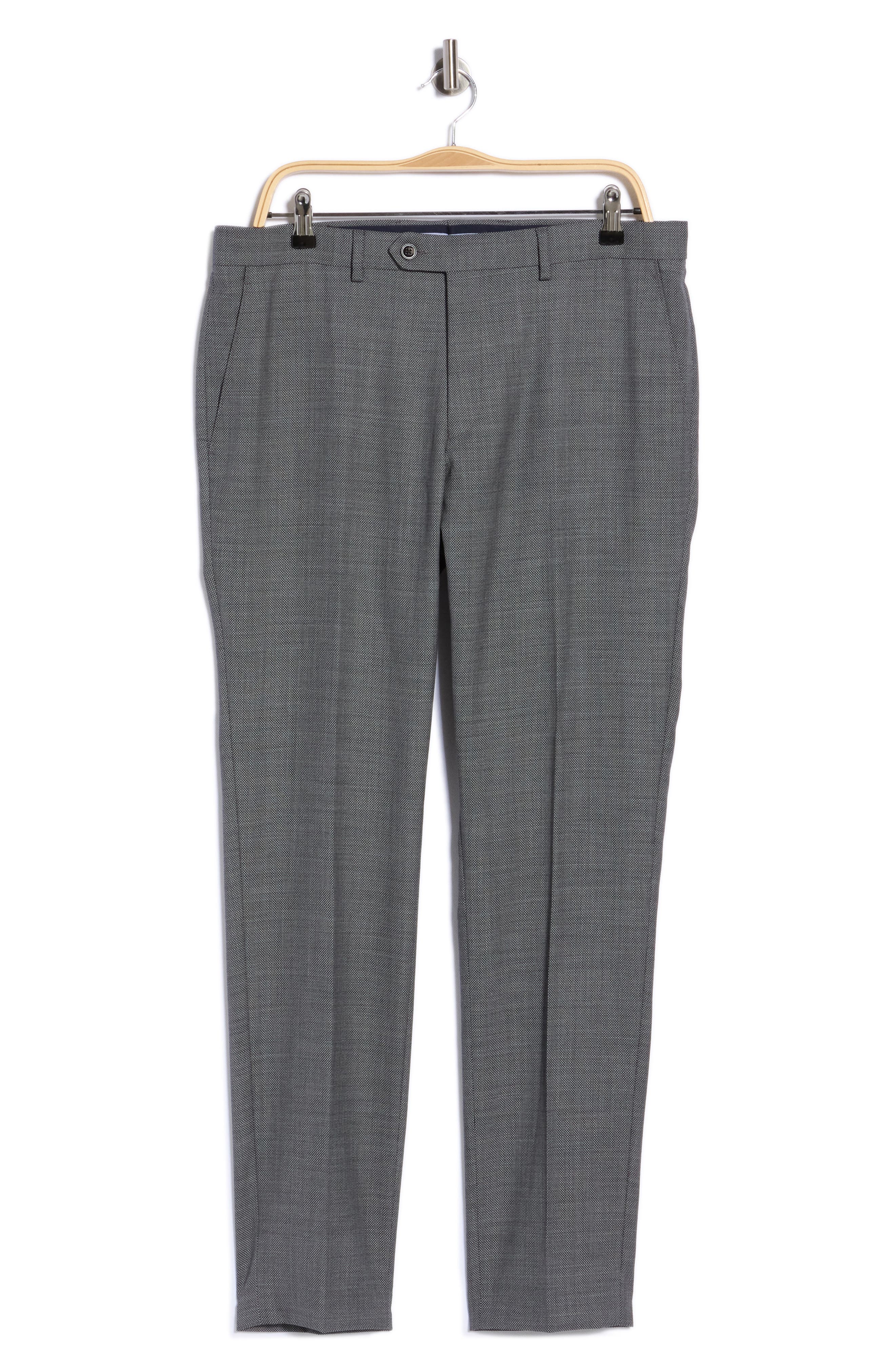 Charcoal Grey Birdseye Stretch Suit Pants