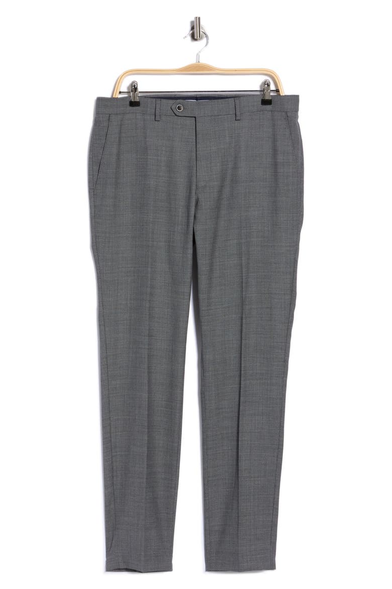 Charcoal Grey Birdseye Stretch Suit Pants, Main, color, CHARCOAL GREY