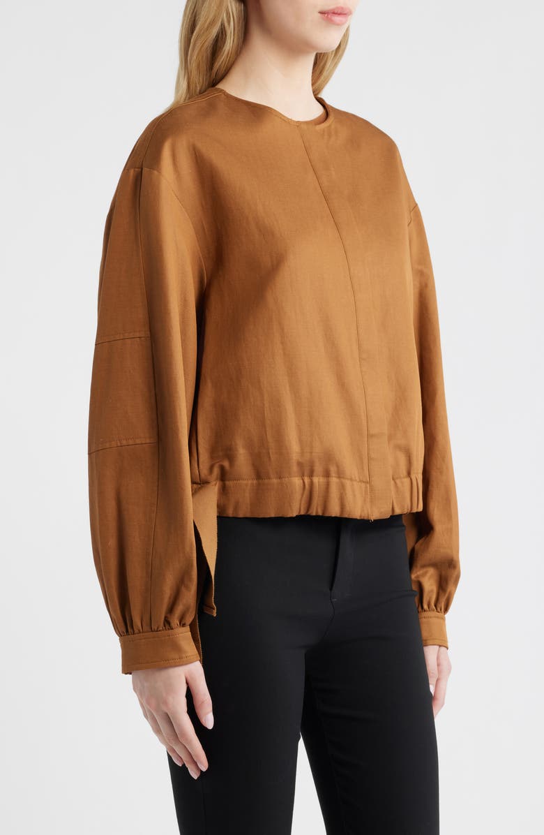 MANGO Mojito Tie Hem Jacket, Alternate, color, Brown