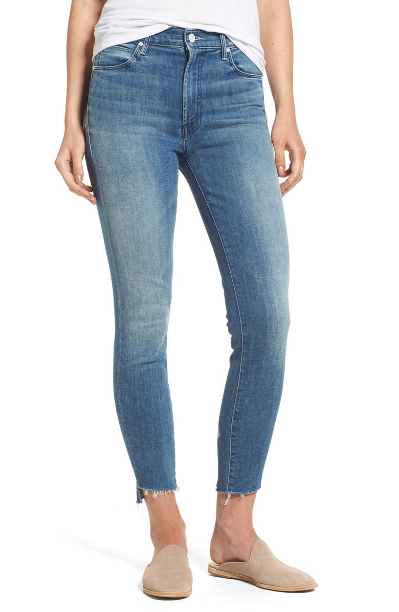 MOTHER The Stunner High Rise Ankle Fray Jeans, Main, color, 