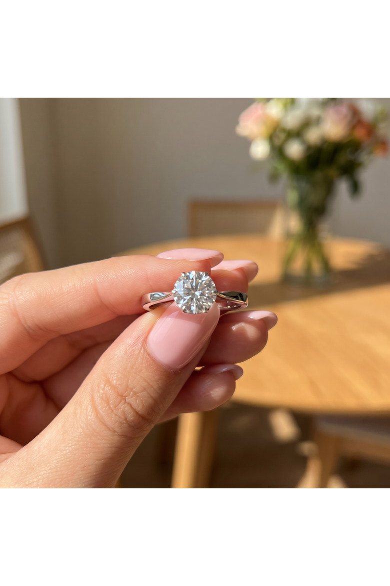 1 1/2Ct Solitaire Lab Grown Round Diamond Engagement Ring, Alternate, color, 14k White Gold