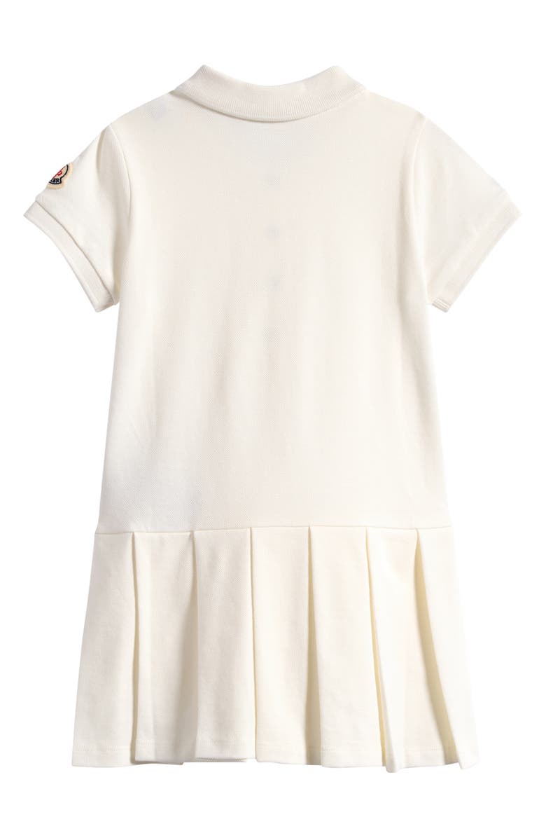 Moncler Kids' Logo Patch Piqué Polo Dress, Alternate, color, White