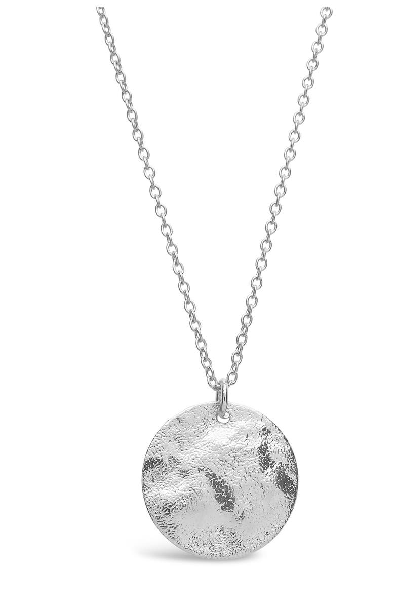 Sterling Forever 14K Yellow Gold Vermeil Hammered Pendant Necklace, Main, color, 