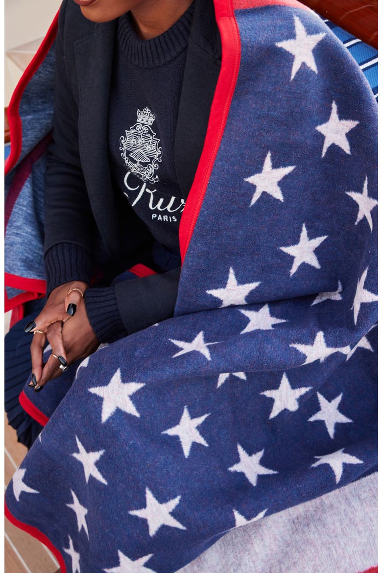 American Flag Throw Blanket, Alternate, color, RED