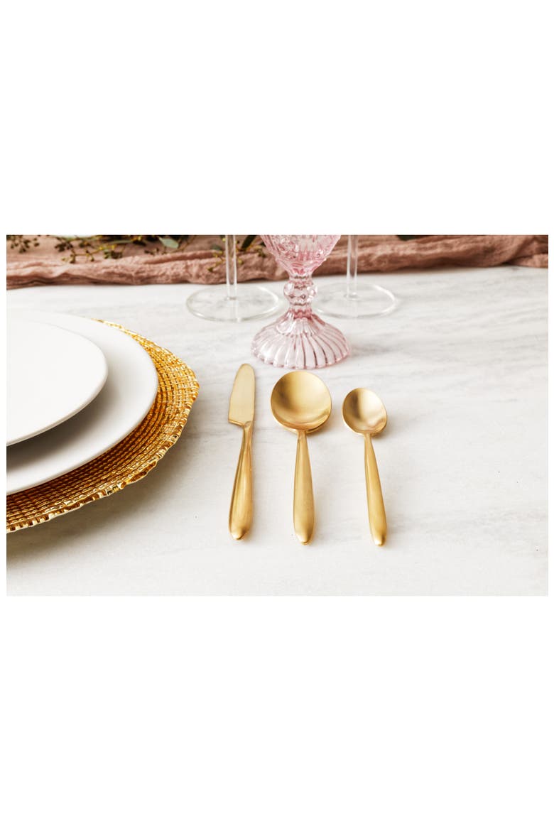 Velo 20-Piece Stainless Steel Flatware Set, Alternate, color, GOLD