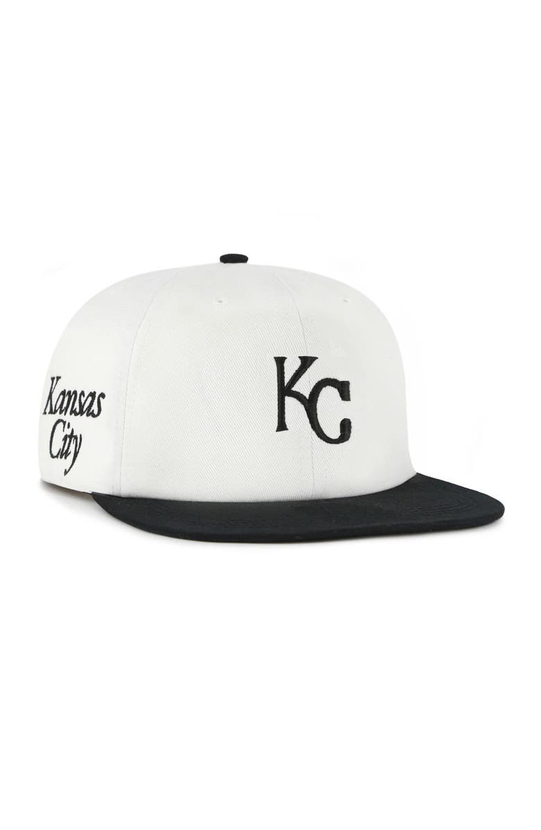 '47 Men's '47 White/Black Kansas City Royals Foundation Captain Snapback Hat, Main, color, White