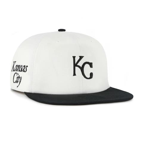 Men's '47 White/Black Kansas City Royals Foundation Captain Snapback Hat
