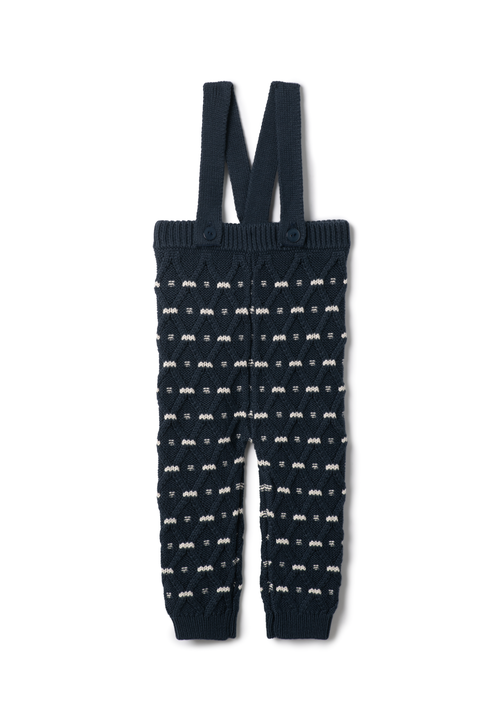 Diamond Textured Stripe Knit Overall