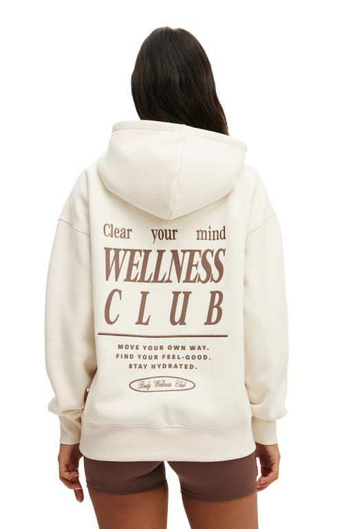 Cotton On Body Active Plush Premium Graphic Hoodie In White