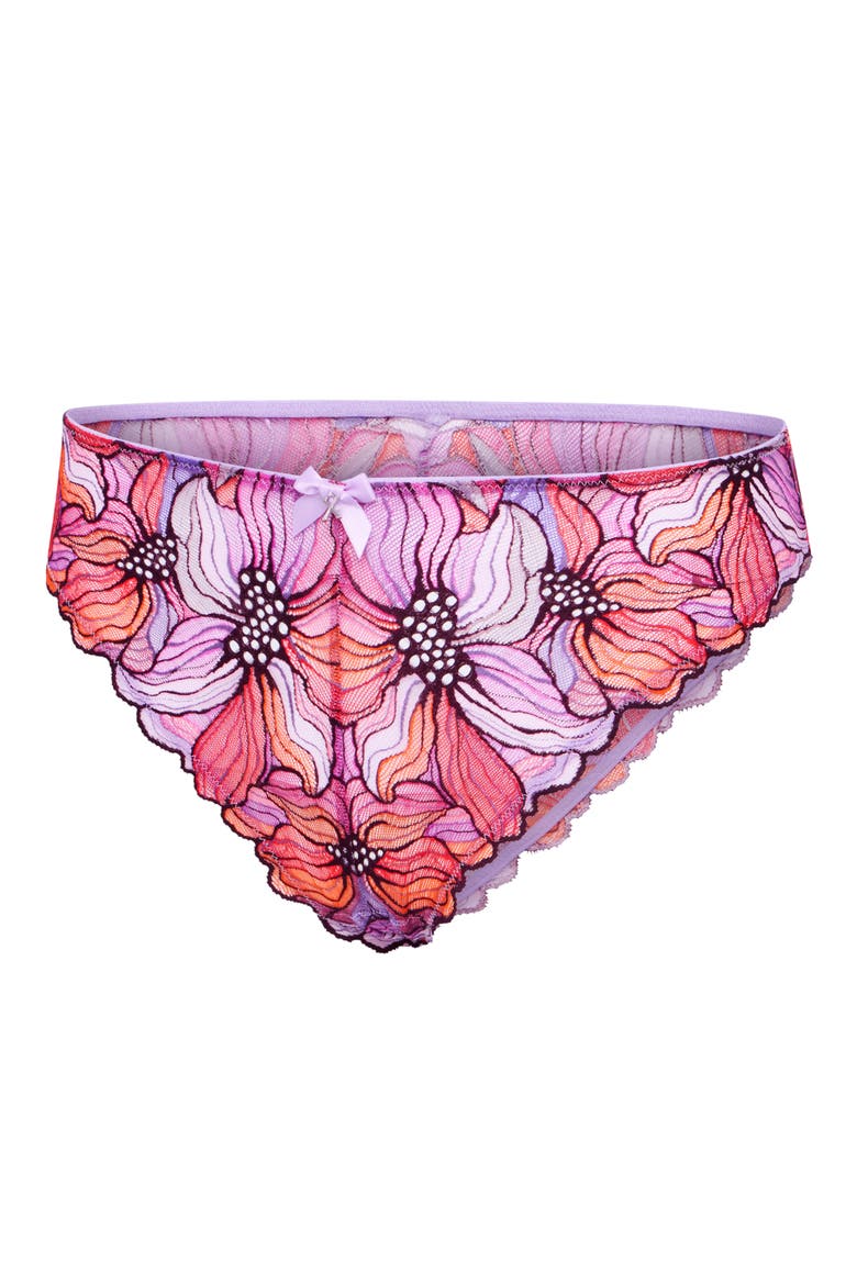 Mosaic Floral Lace Cheeky Briefs, Alternate, color, PURPLE OPAL