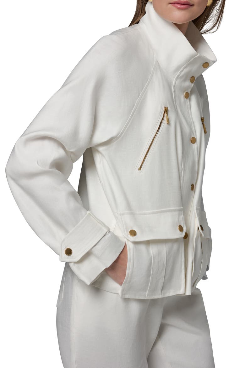 Linen Blend Jacket, Alternate, color, CREAM