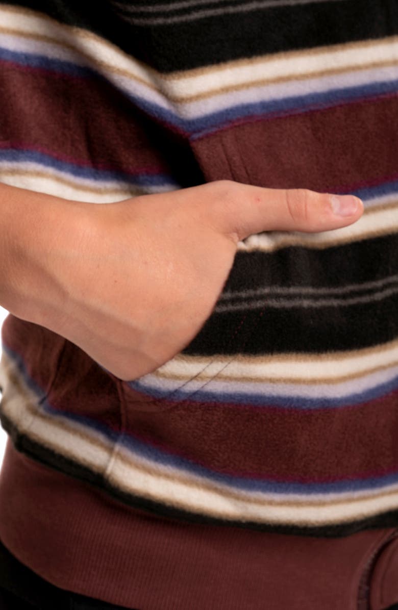 Threads 4 Thought Kids' Stripe Zip-Up Hooded Fleece Jacket, Alternate, color, Navy Multi