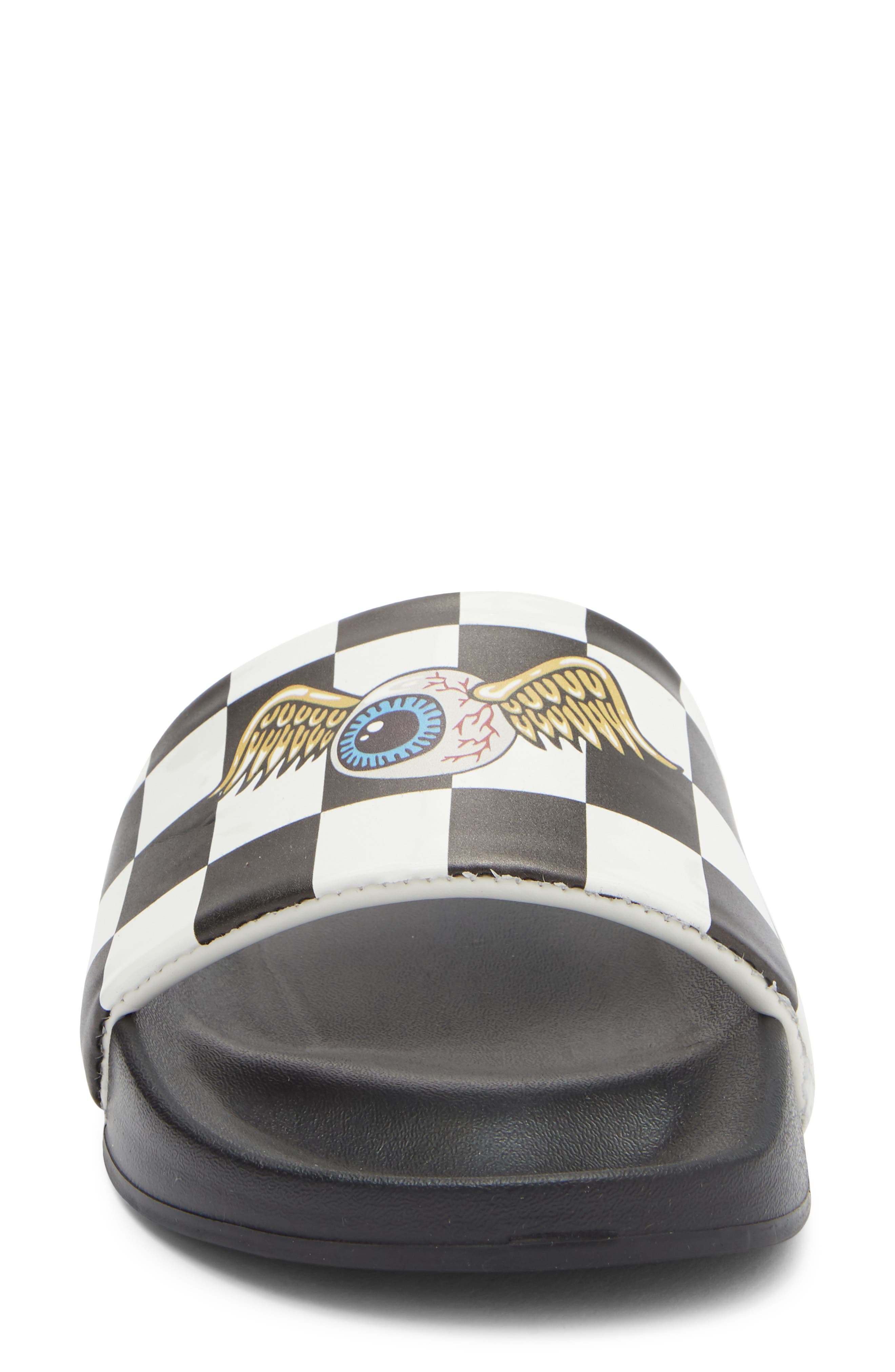 Von Dutch Domino Slide Sandal, Alternate, color, Black/ White