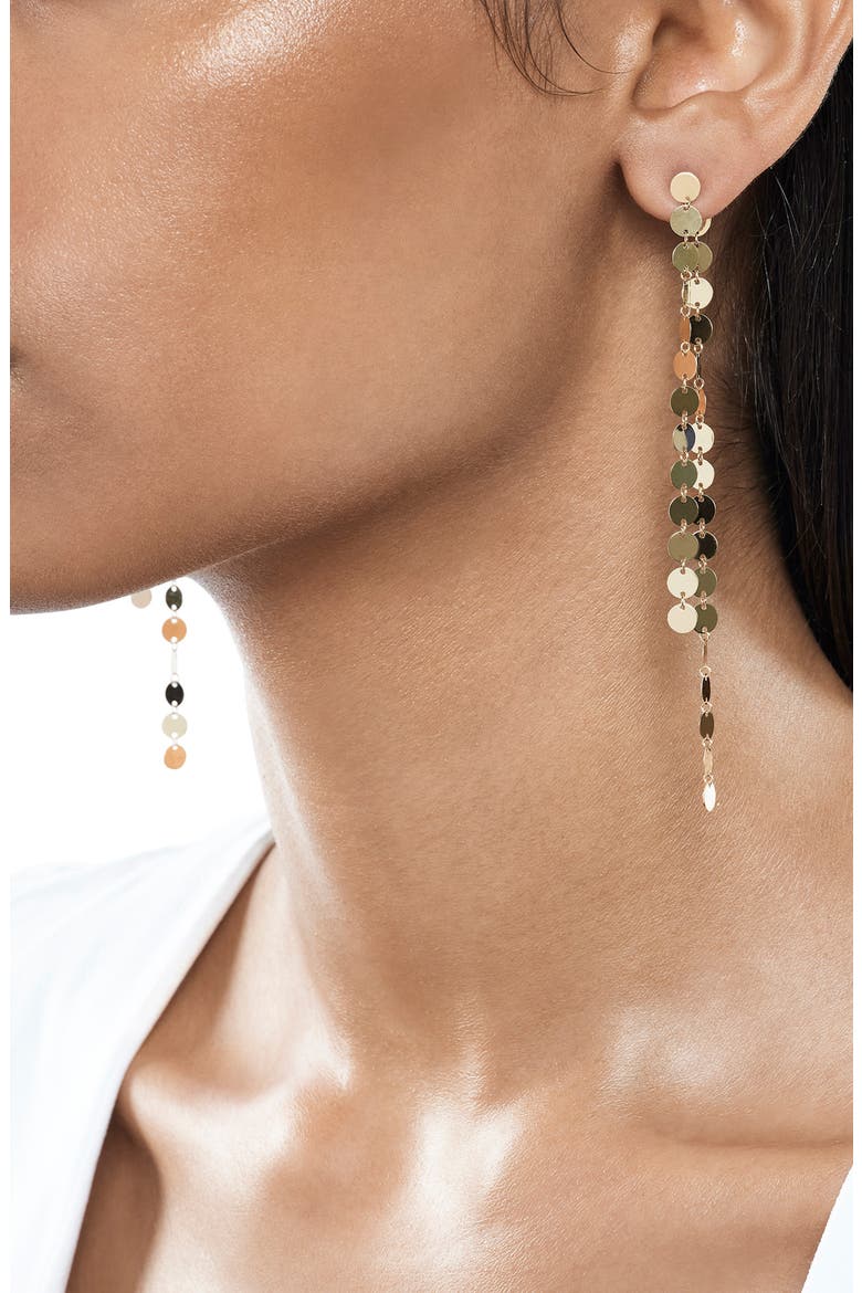 14K Gold Laser Disc Front/Back Earrings, Alternate, color, YELLOW GOLD