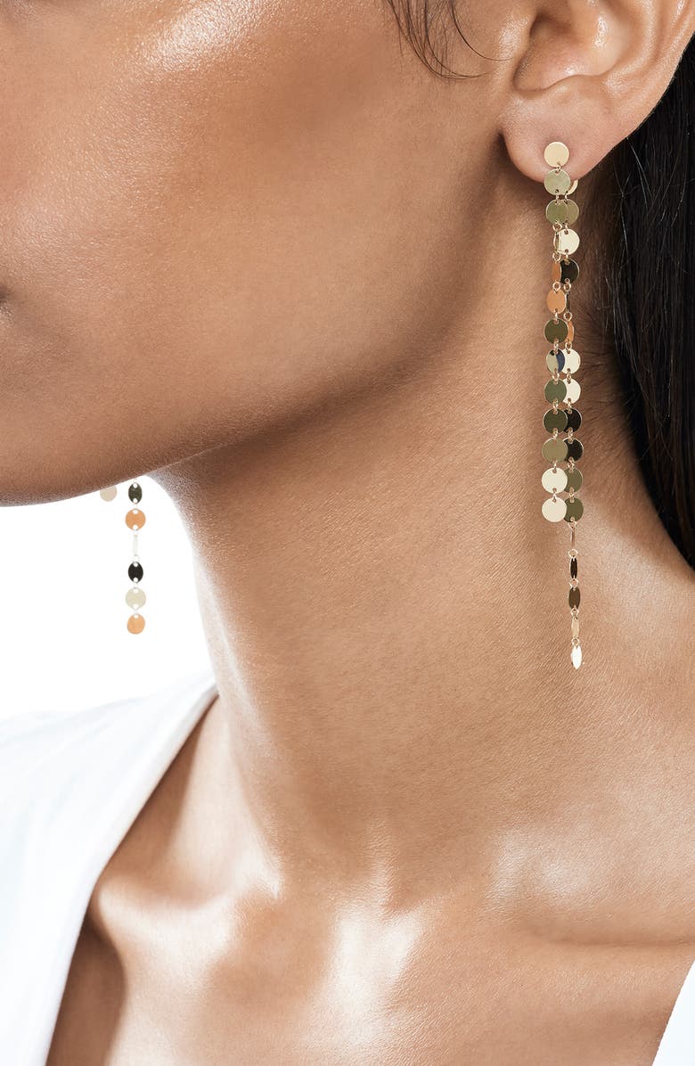 LANA 14K Gold Laser Disc Front/Back Earrings, Alternate, color, Yellow Gold