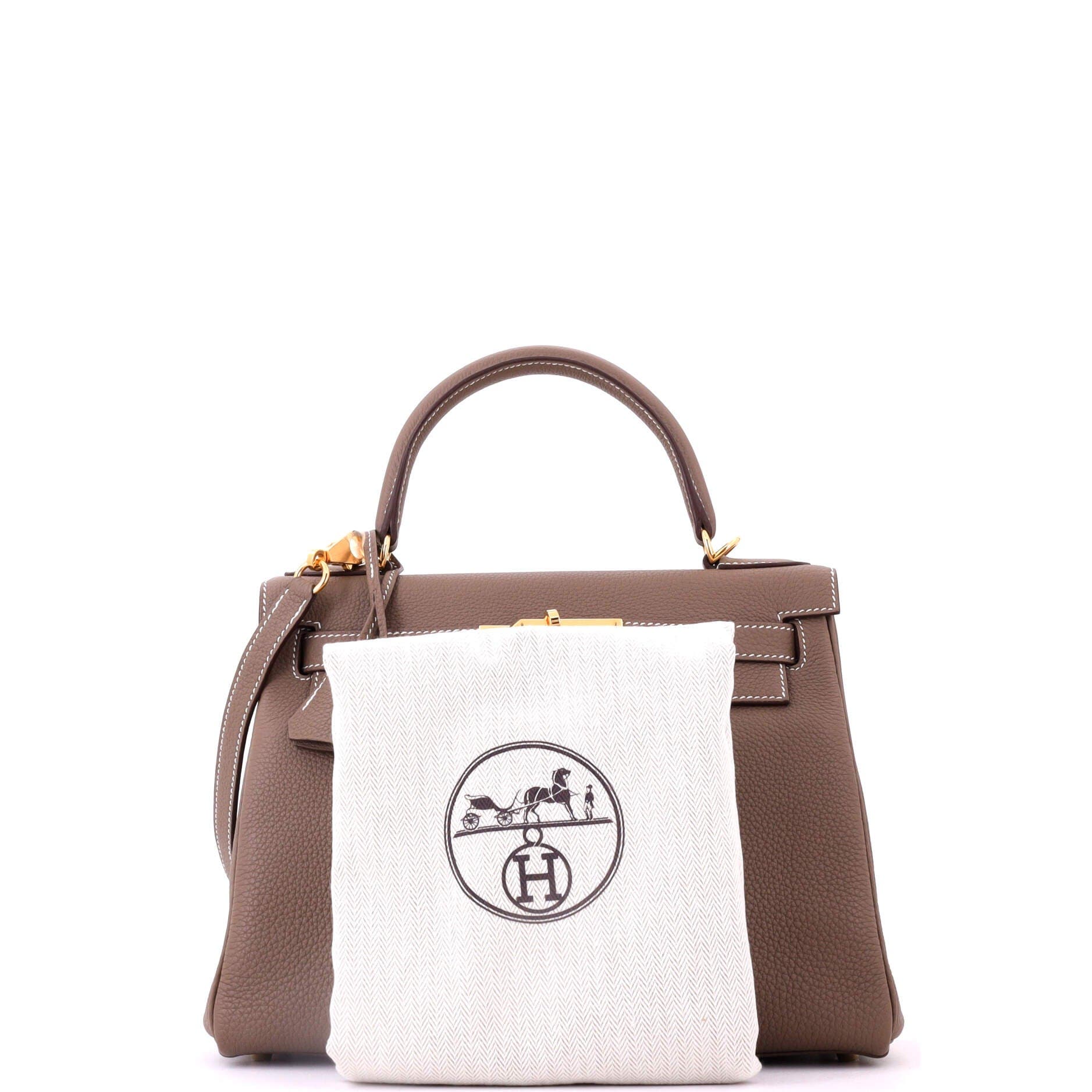 Pre-Owned Hermes Kelly Handbag Grey Togo with Gold Hardware 28, Alternate, color, Etoupe