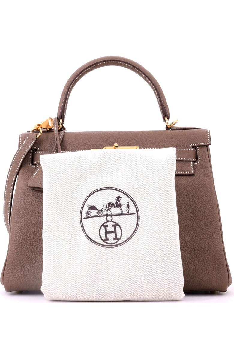 Pre-Owned Hermes Kelly Handbag Grey Togo with Gold Hardware 28, Alternate, color, Etoupe