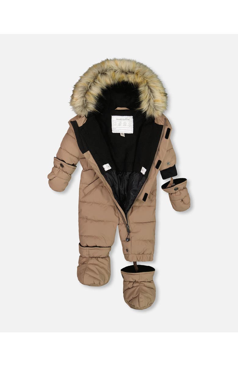 Deux par Deux Baby Unisex One Piece Baby Snowsuit Coffee, Alternate, color, 