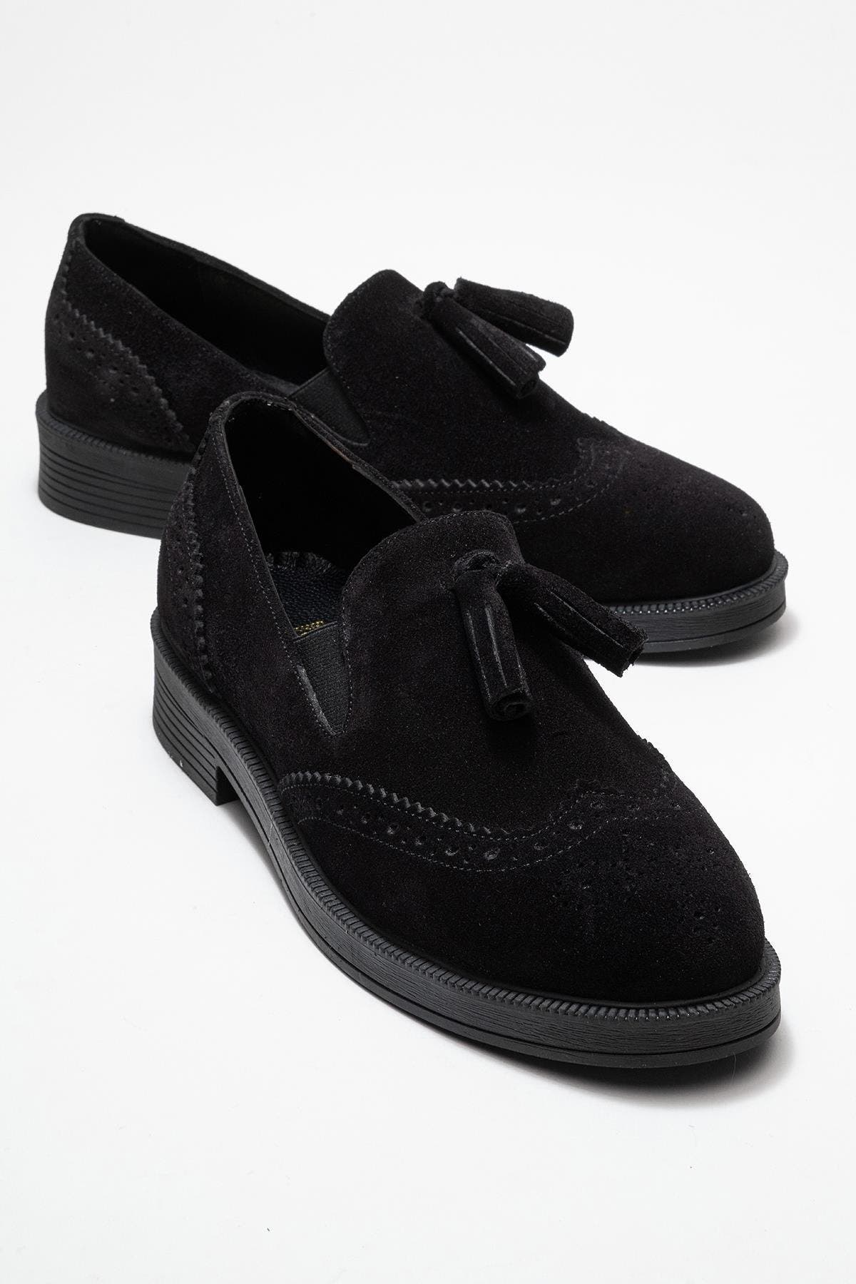 Forever & Always Shoes Alex Leather Tassel Loafers, Alternate, color, Black Suede Leather