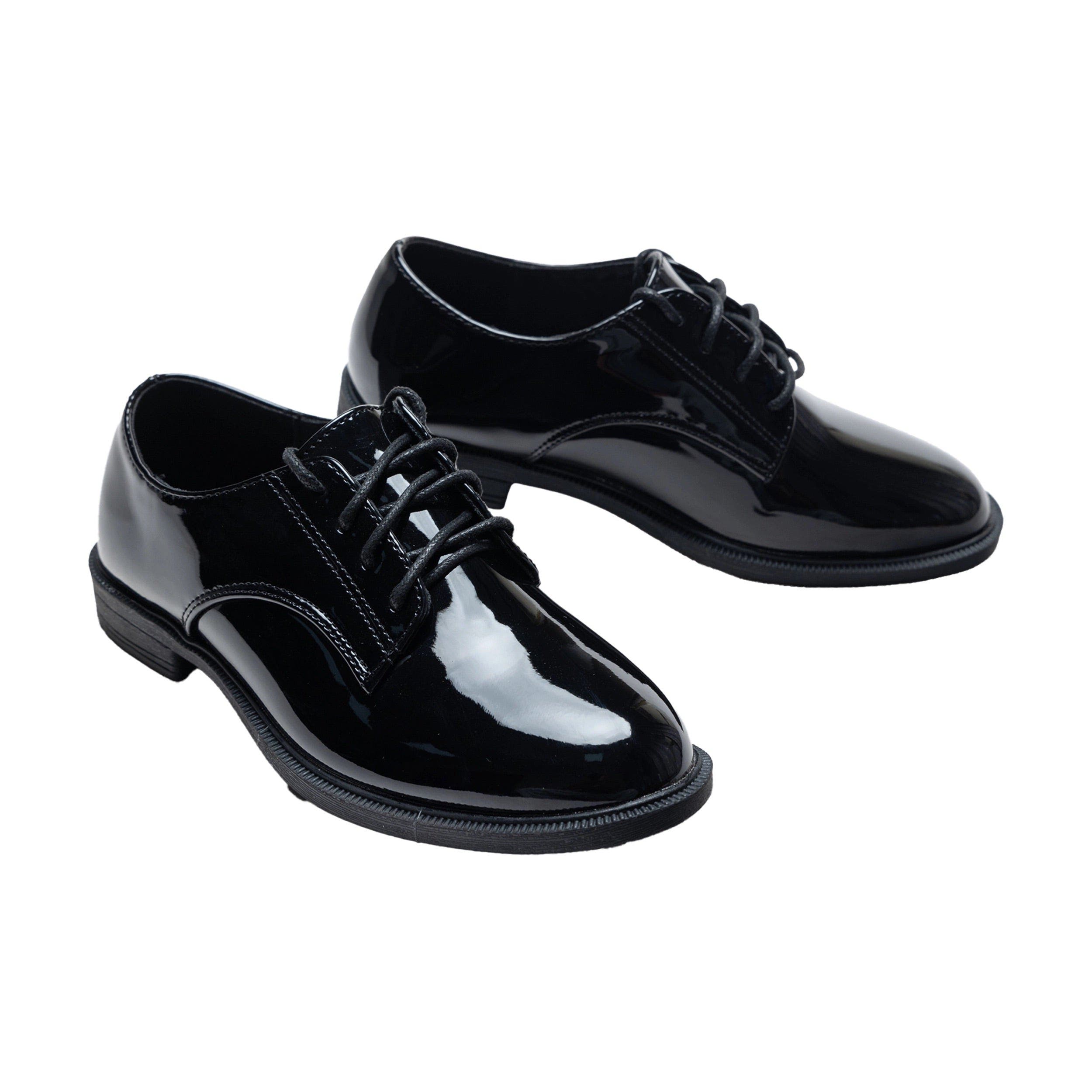 MOUSTACHE Patent Oxford Laced Dress Shoes, Main, color, Black