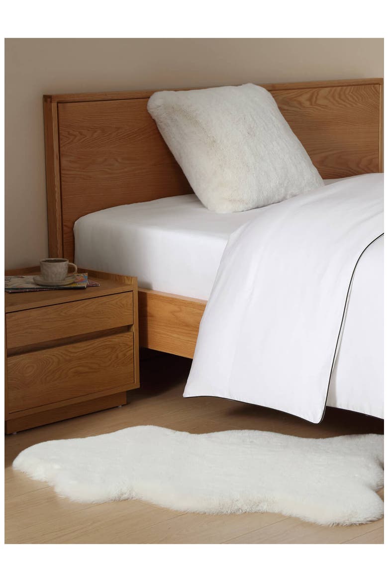 Faux Fur Accent Pillow, Alternate, color, WHITE