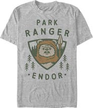 Star Wars Men's Star Wars Park Ranger Endor Ewok Badge Graphic T-Shirt