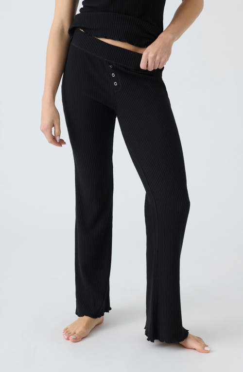 Shop Pj Salvage Reloved Rib Knit Pajama Pants In Black