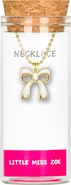 Little Miss Zoe Bow Charm Necklace in Gift Bottle