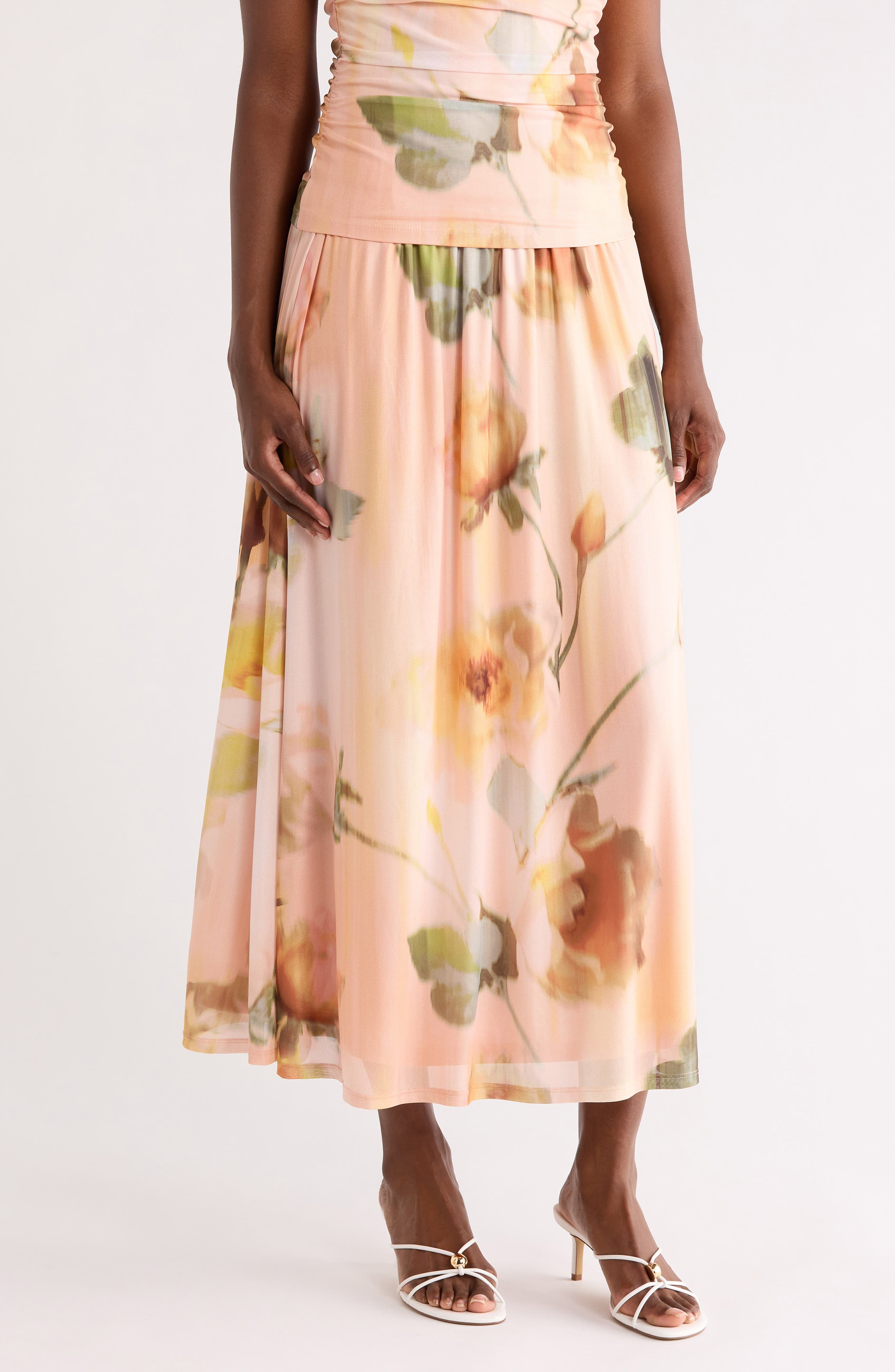DR2 by Daniel Rainn Floral Mesh Skirt